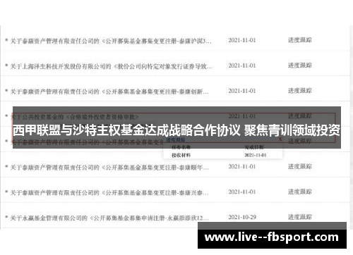 西甲联盟与沙特主权基金达成战略合作协议 聚焦青训领域投资